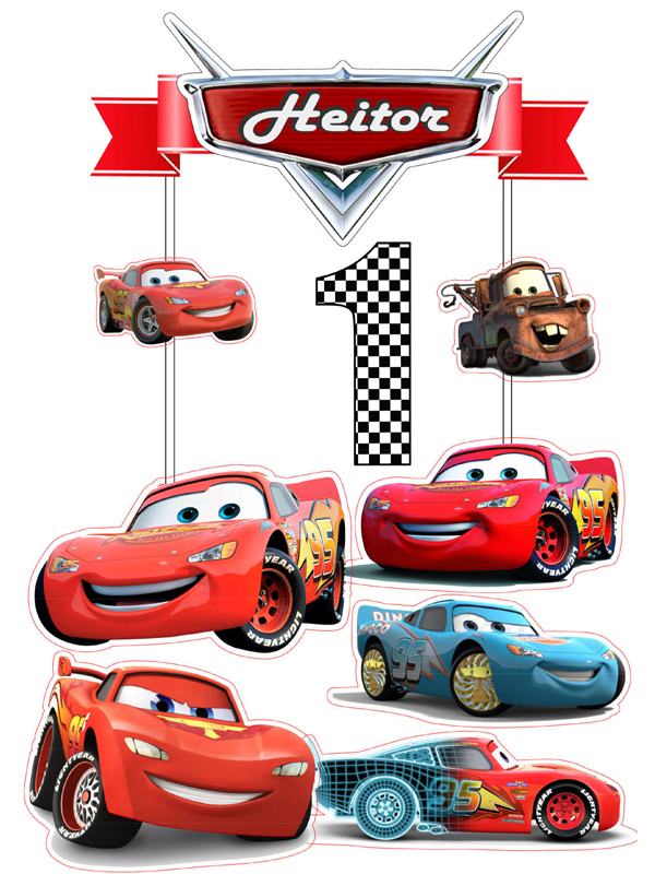 Topo de Bolo Carros Cars Disney - Fazemos todos os temas - PROMOÇÃO!!!