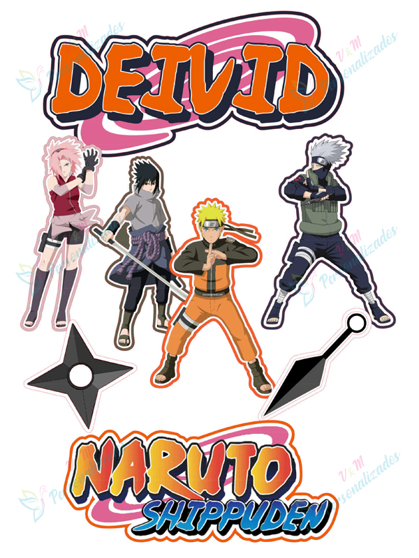 Arquivo topo de bolo naruto feminino