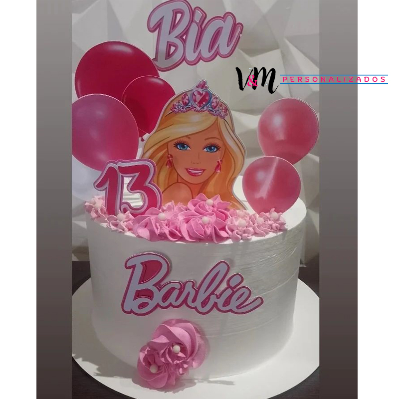 Topo de Bolo Barbie Personalizados