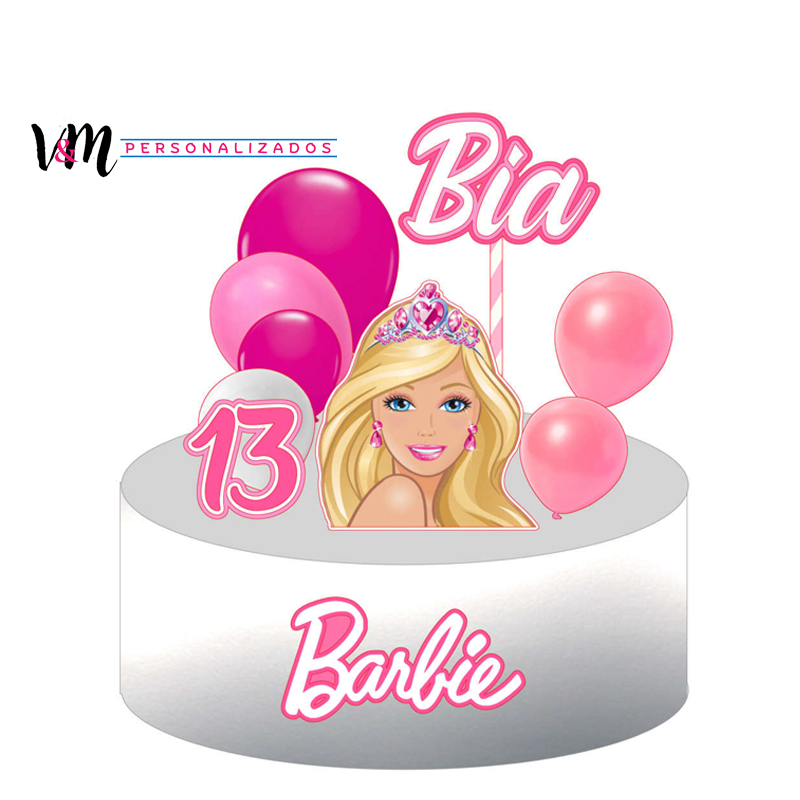 ARQUIVO Topo de bolo Barbie - Topo e corte